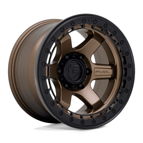 Fuel D124 BLOCK BEADLOCK Matte Bronze W/ Matte Black Ring 17x9 -15 6X139.7 106.1