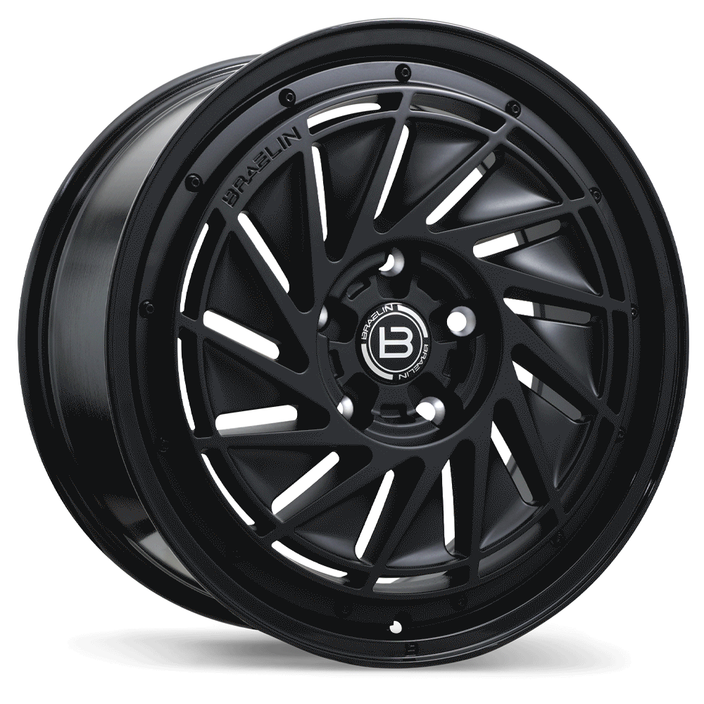 Braelin BR16 Matte Black with Gloss Black Lip 19x8.5 +35 5x114.3 67.1
