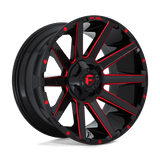 Fuel D643 CONTRA Gloss Black Red Tinted Clear 20x10 -18 8X165.1 125.1