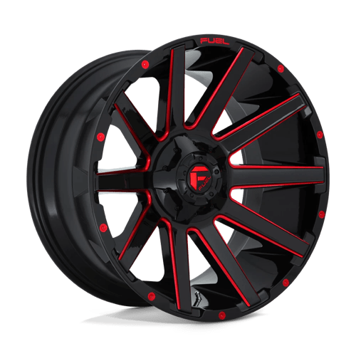 Fuel D643 CONTRA Gloss Black Red Tinted Clear 20x10 -18 5X114.3/5X127 78.1