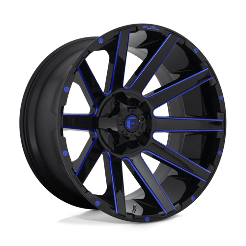Fuel D644 CONTRA Gloss Black Blue Tinted Clear 24x14 -75 8X180 124.2