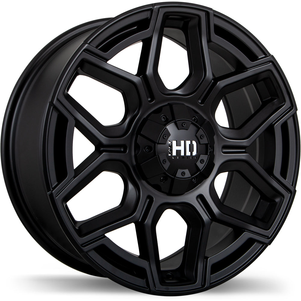 Fast HD Thunder Matte Black 17x8.0 +20 6x120 72.6