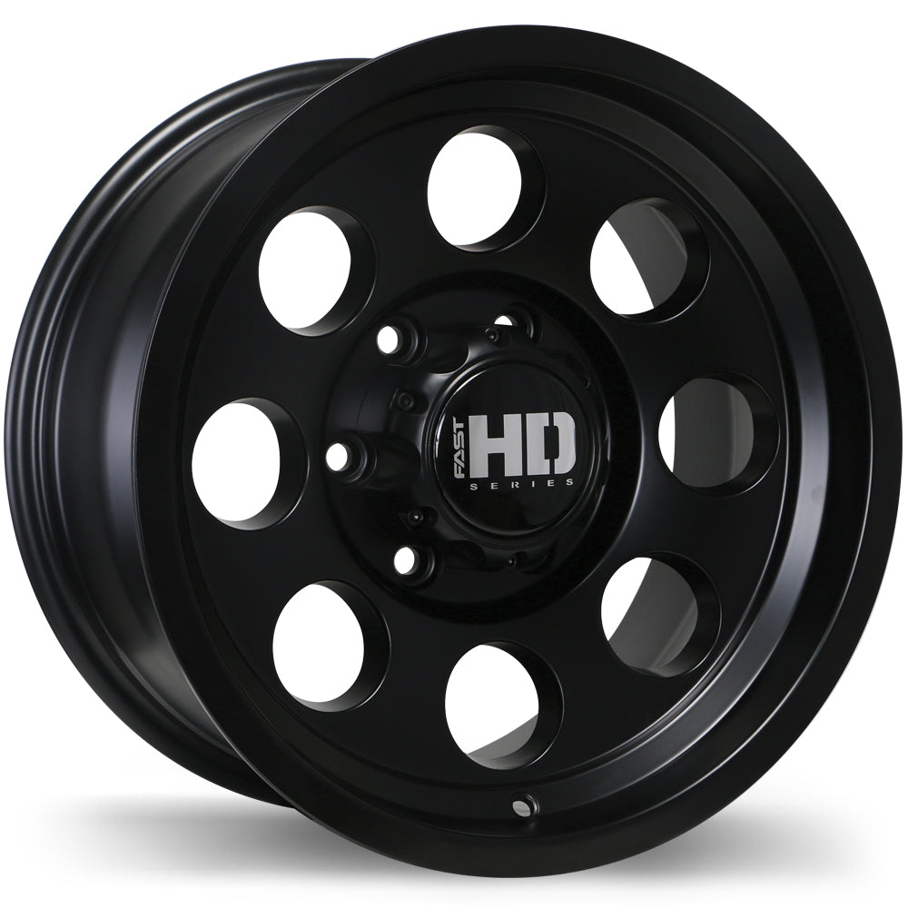 Fast HD Detour Satin Black 16x8.0 +0 6x139.7 106.1