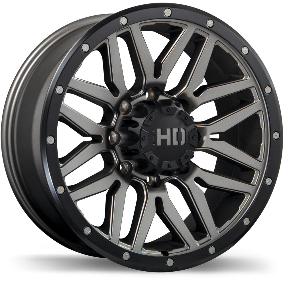 Fast HD Menace Satin Gunmetal with Black Trim 20x9.0 +15 8x180 125