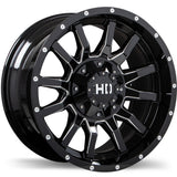 Fast HD TRAXX Gloss Black with Milled Trim 20x12.0 -44 8x180 124.4