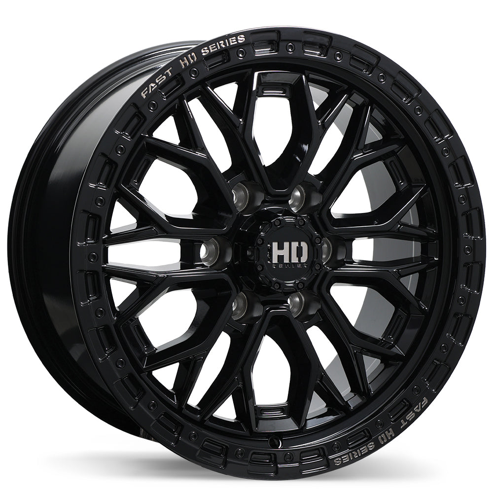 Fast HD Muramasa Gloss Black with Grey Milling 18x9.0 +30 6x139.7 95.1