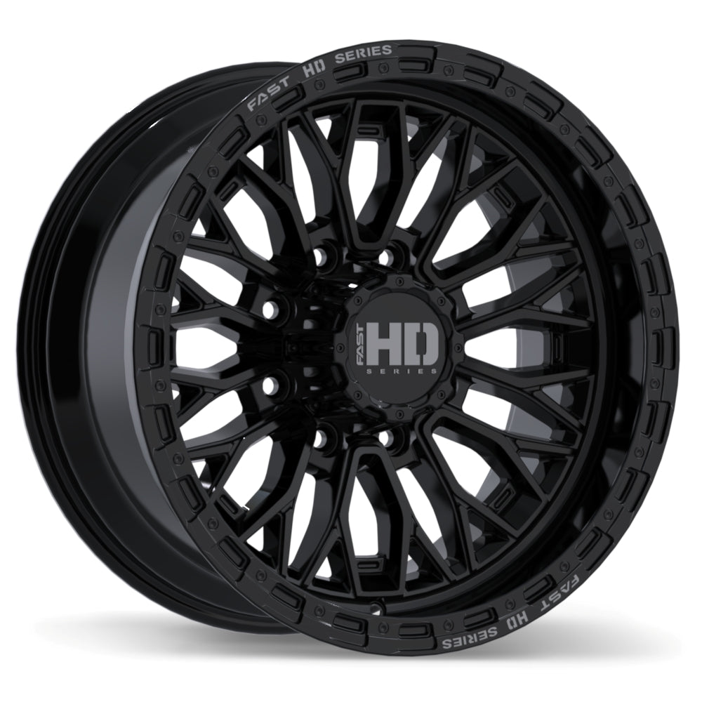 Fast HD Muramasa Gloss Black with Grey Milling 20x10.0 +0 8x180 124.4