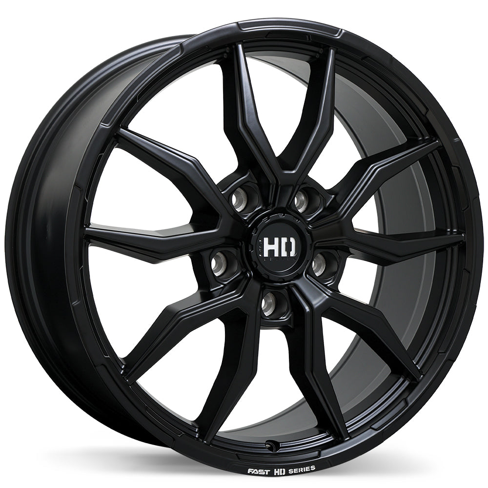 Fast HD Grit Satin Black with Milling 20x9.0 +45 5x127 71.5