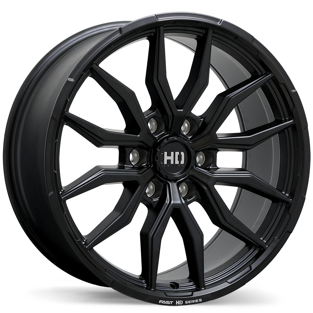 Fast HD Grit Satin Black with Milling 20x9.0 +50 6x139.7 95.1