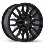 Fast HD Grit Satin Black with Milling 20x8.5 +54 8x165.1 121.1
