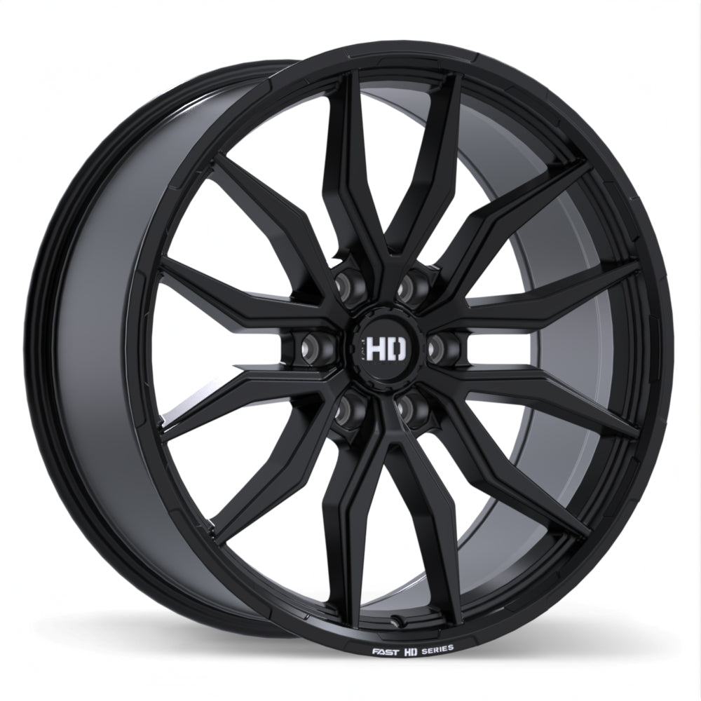 Fast HD Grit Satin Black with Milling 22x9.5 +20 6x139.7 78