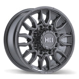 Fast HD Grit Satin Gunmetal with Milling 17x7.5 +44 8x180 124.4