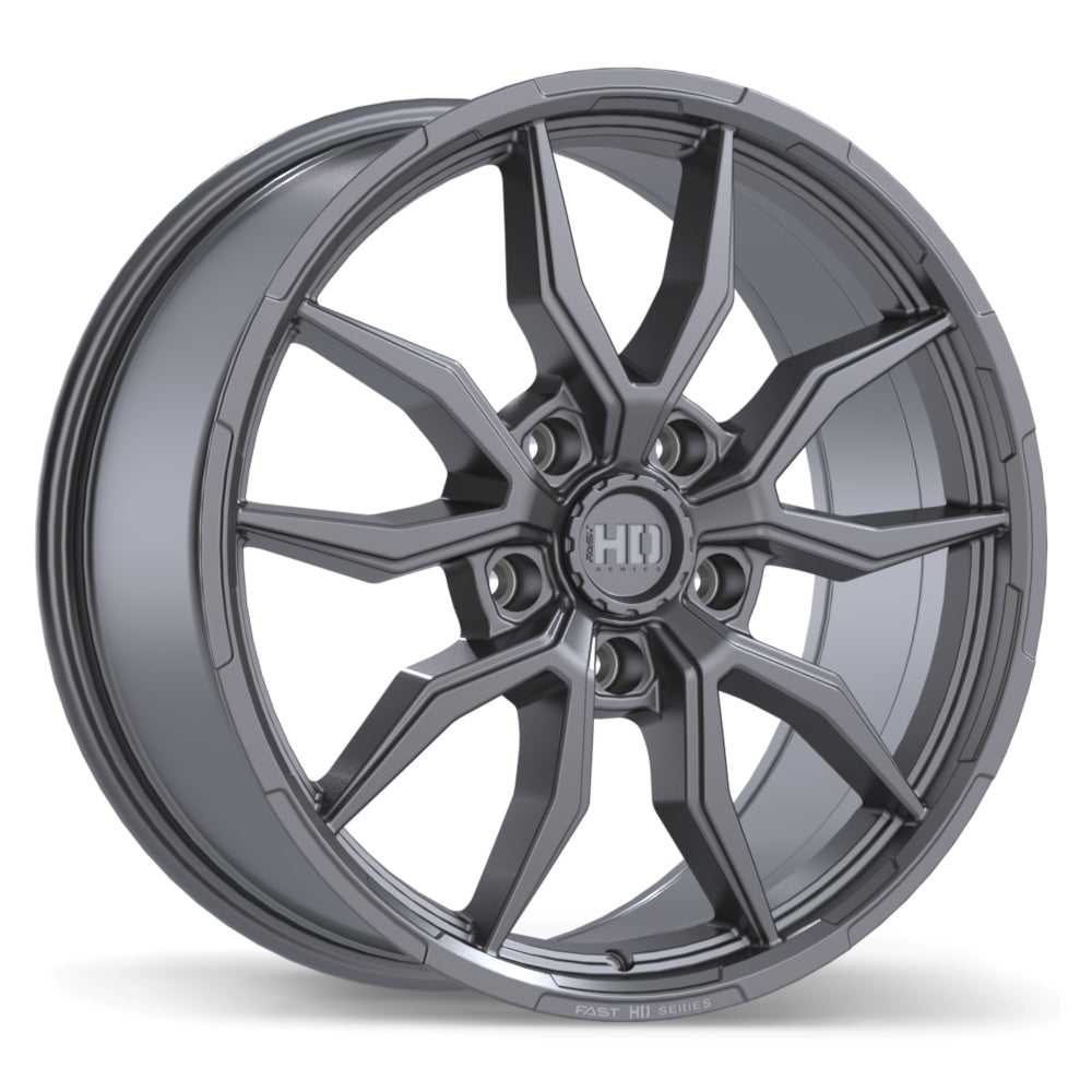 Fast HD Grit Satin Gunmetal with Milling 20x9.0 +45 5x127 71.5