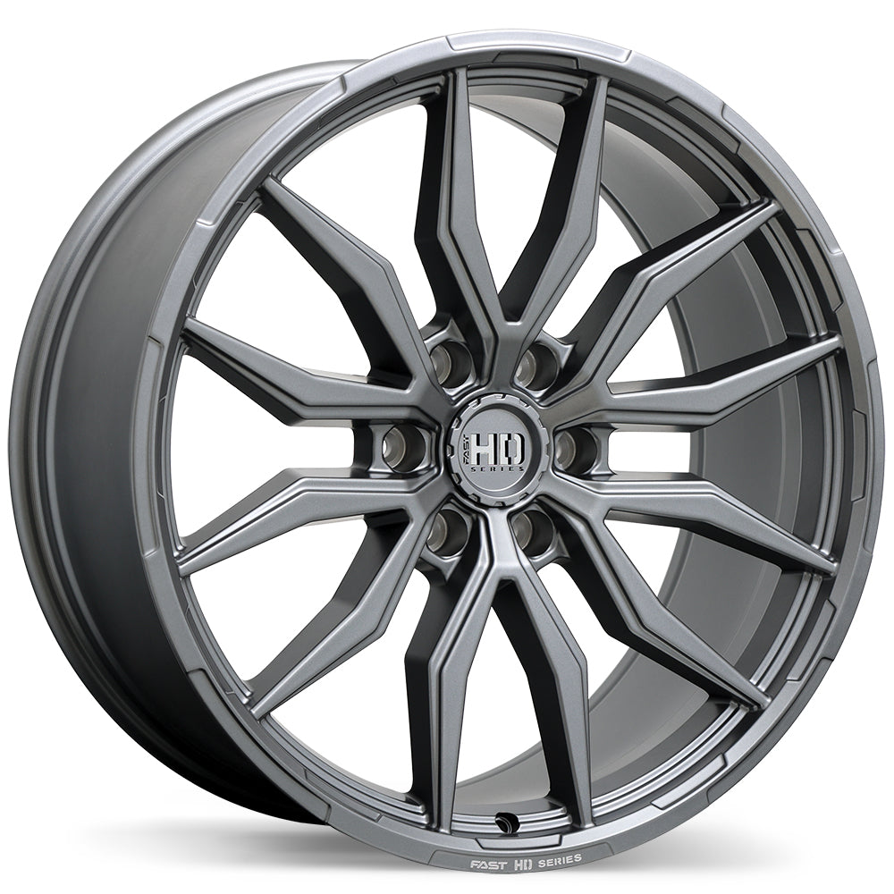 Fast HD Grit Satin Gunmetal with Milling 22x9.5 +44 6x135 87.1