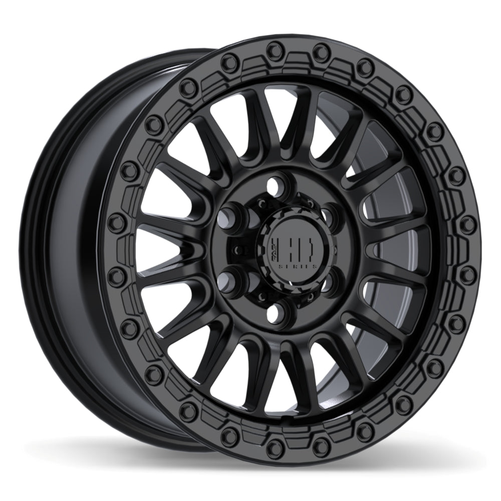 Fast HD Surge Satin Black with Gloss Black Lip 17x8.0 +45 6x139.7 95.1