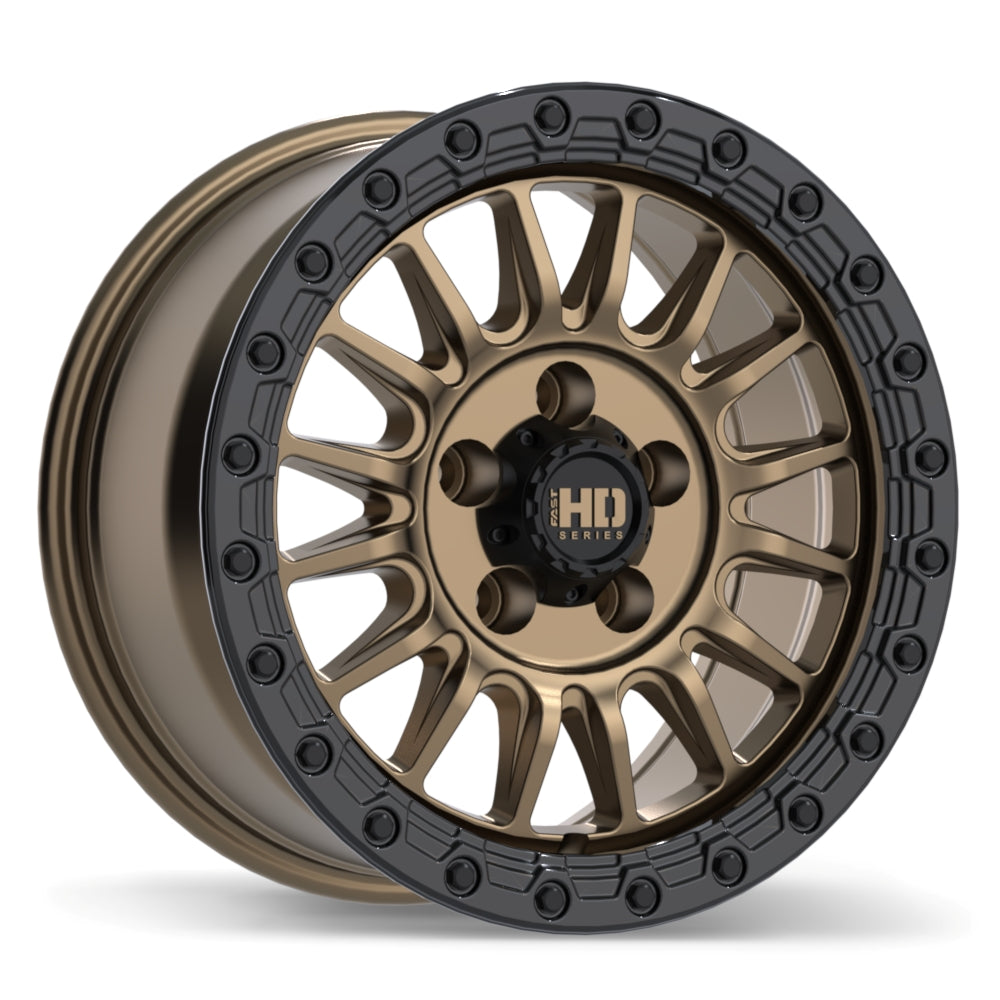 Fast HD Surge Satin Bronze with Gloss Black Lip 17x8.5 +24 5x127 71.5