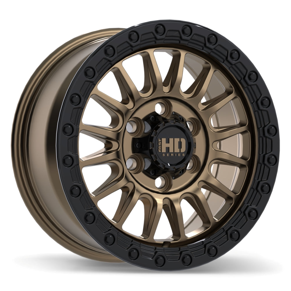 Fast HD Surge Satin Bronze with Gloss Black Lip 18x8.5 +20 6x139.7 106.1