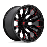 Fuel D823 FLAME Gloss Black Milled W/ Candy Red 22x12 -44 6X135 87.1