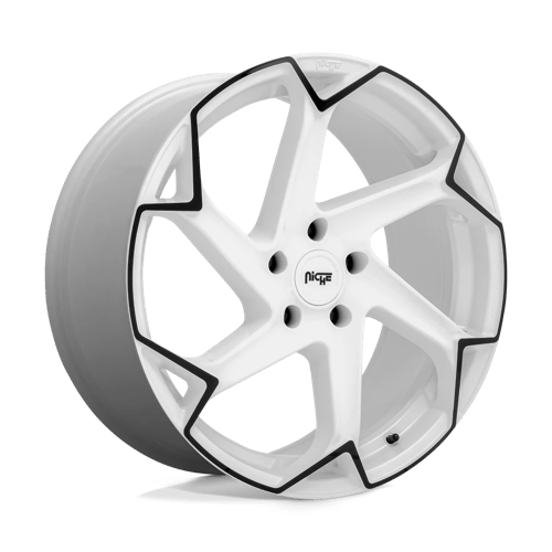 Niche M257 FLASH Gloss White W/ Black 20x9 +27 5X112 66.5
