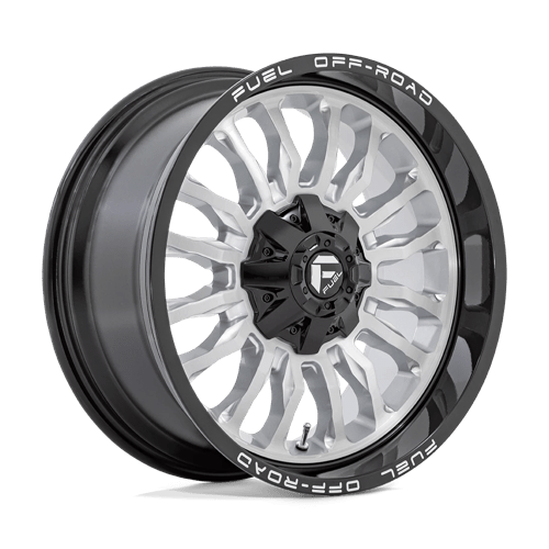 Fuel D798 ARC Silver Brushed Face W/ Milled Black Lip 20x10 -18 8X180 124.3