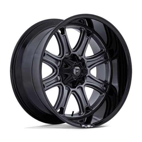 Fuel DARKSTAR Matte Gunmetal W/ Black Lip 24x12 -44 6X114.3/6X139.7 78.1
