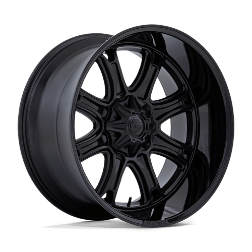 Fuel DARKSTAR Matte Black W/ Gloss Black Lip 24x12 -44 6X114.3/6X139.7 78.1