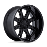 Fuel DARKSTAR Matte Black W/ Gloss Black Lip 24x12 -44 5X139.7/5X150 110.1