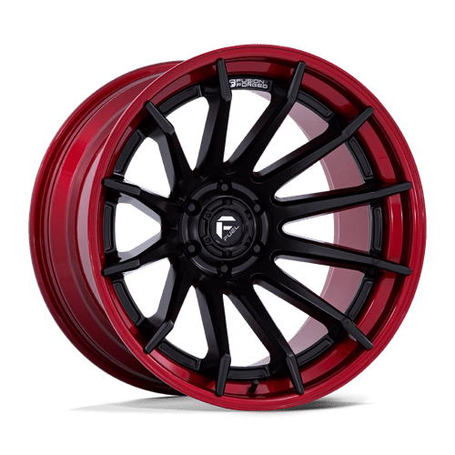 Fuel FC403 BURN Matte Black W/ Candy Red Lip 22x12 -44 5X127 71.5