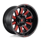 Fuel D621 HARDLINE Gloss Black Red Tinted Clear 22x12 -45 6X135/6X139.7 106.1
