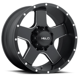 Helo HE886 Satin Black W/ Milled Spokes & Flange 18x9 -12 6X139.7 106.25