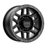 KMC KM544 MESA Satin Black W/ Gloss Black Lip 18x9 +18 8X180 124.2