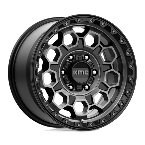 KMC KM545 TREK Satin Black W/ Gray Tint 17x9 +18 6X120 66.9