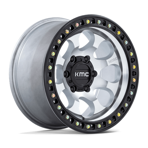 KMC KM550 RIOT SBL Machined W/ Satin Black Lip 18x9 +18 6X135 87.1