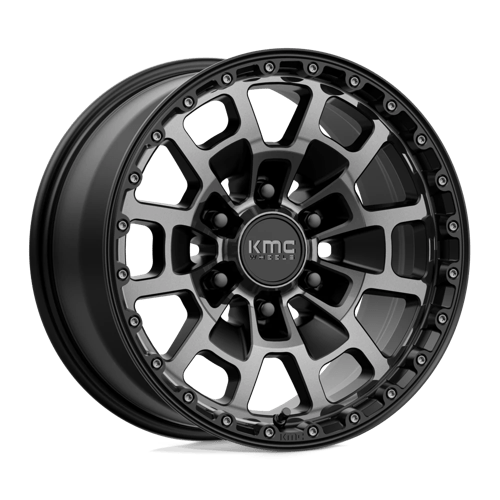 KMC KM718 SUMMIT Satin Black W/ Gray Tint 17x8.5 +18 6X139.7 106.1