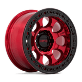 KMC KM237 RIOT BEADLOCK Candy Red W/ Satin Black Ring 17x9 -12 6X139.7 108