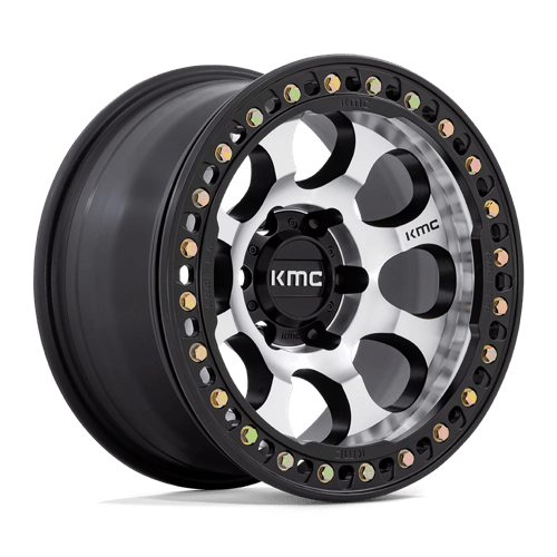 KMC KM237 RIOT BEADLOCK Machined Face Satin Black Windows & Ring 17x8.5 +0 6X135 87.1
