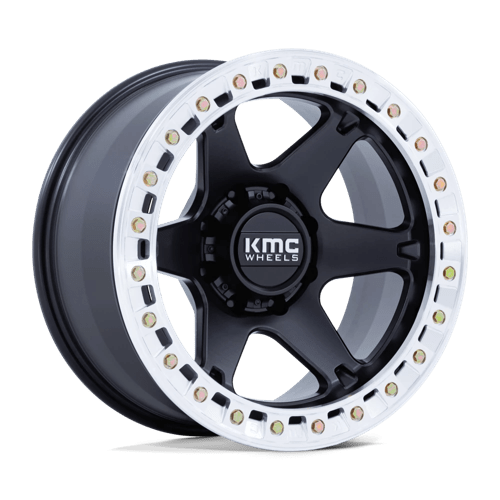 KMC KM238 VI BEADLOCK Satin Black W/ Machined Ring 20x10 -48 5X127 71.5