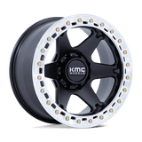KMC KM238 VI BEADLOCK Satin Black W/ Machined Ring 20x10 -48 5X127 71.5