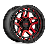 KMC KM540 RECON Gloss Black Machined W/ Red Tint 17x8.5 +18 6X139.7 106.25