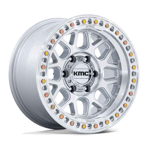 KMC KM549 GRS Gloss Silver W/ Machined Face 17x9 +18 8X165.1 125.1