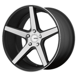 KMC KM685 DISTRICT Satin Black W/ Machined Face 19x9.5 +35 5X120 74.1
