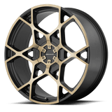 KMC KM695 CROSSHAIR Satin Black W Machined Dark Tint Face 20x8.5 +15 6X120/6X114.3 78.3