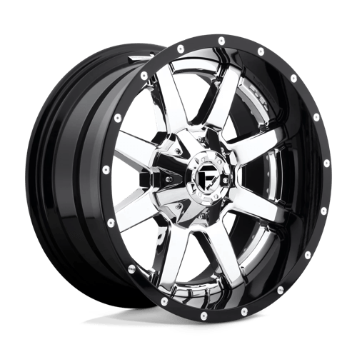 Fuel D260 MAVERICK Chrome Plated Gloss Black Lip 24x12 -44 6X135/6X139.7 106.1