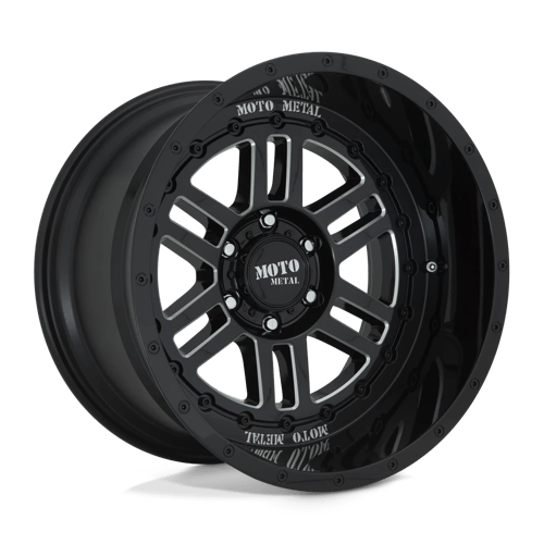 Moto Metal MO800 DEEP SIX Gloss Black Milled 22x12 -44 8X165.1 125.5