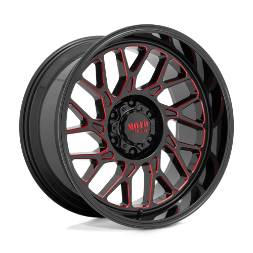Moto Metal MO805 Gloss Black Milled W/ Red Tint 22x10 -18 8X170 125.1