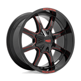 Moto Metal MO970 Gloss Black Milled W/ Red Tint & Moto Metal On Lip 20x9 +0 5X139.7/5X150 110.5