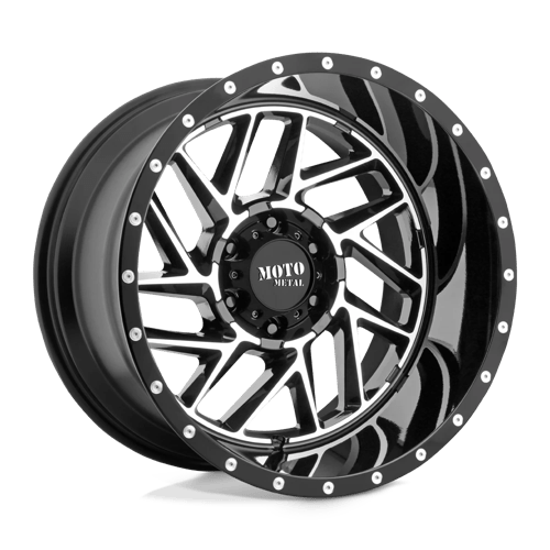 Moto Metal MO985 BREAKOUT Gloss Black Machined 20x12 -44 8X165.1 125.5