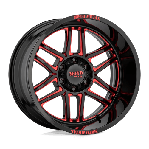 Moto Metal MO992 FOLSOM Gloss Black Milled W/ Red Tint 20x10 -18 6X135 87.1