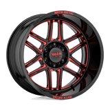 Moto Metal MO992 FOLSOM Gloss Black Milled W/ Red Tint 20x10 -18 6X135 87.1