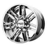 Moto Metal MO202 Chrome Center W/ Gloss Black Milled Lip 22x10 -18 6X139.7 106.25